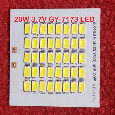 Picture of 20W DC 3.7V  LED GY-7173  WHITE Color Light Bulbs 52x48mm 40 Pcs SMD LED White LED Light Bulbs 4V LED Light 3.7V LED Light 20W LED Light For 3.7V Battery
