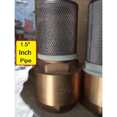 Picture of Foot Valve With Filter 1.5″ Inch Female Check Bulb For 1.5″ Inch Pipe Fitting Copper Body With Stainless Steel Net Filter For AC DC Water Pump