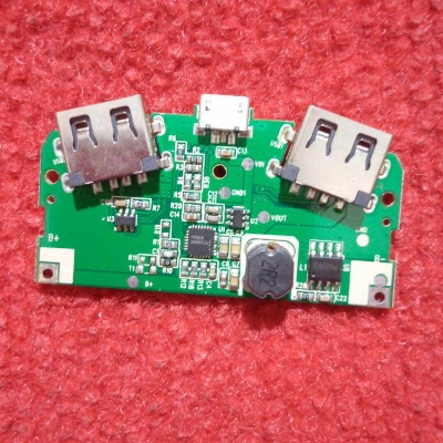 Picture of Better Quality Dual USB Power Bank Circuit Input DC 5V 2A Micro USB Socket Output DC 5V 2A 1A Dual USB & BMS Protection Lithium Battery