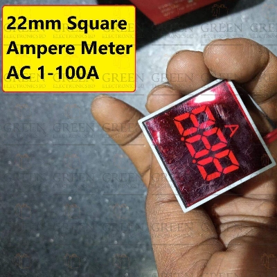 Picture of 22mm AC 1-100A LED Panel Digital Ampere Meter Ampere Square Indicator Light With Current Transformer
