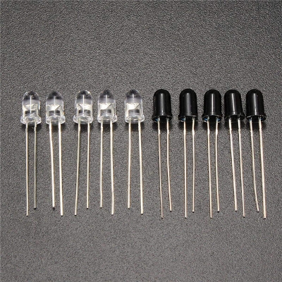 Picture of 5Pair- IR Transmitter & Receiver LED Sensor 5mm 940nm IR LED Light Infrared Transmitter Receiver TX RX LED Sensor LED Light 5mm