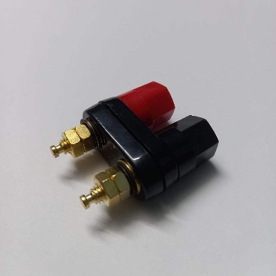 Picture of M5 Dual Binding Post Terminals M5 Thread Power Amplifier Speaker Connector 2-Way Banana Plug Jack Socket Red Black Audio Amplifiers 4mm Banana Plug Terminal Electrical Circuitry & Parts