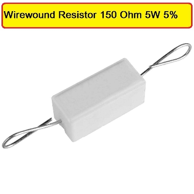 Picture of 5Pcs- Wirewound Resistor 150 Ohm 5W 5% Wire Wound Cement Resistor 150 Ohm 5 Watt Electrical Circuitry & Parts
