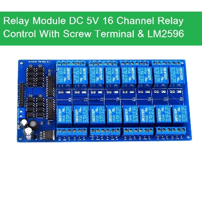Picture of 5V 16 Channel Relay Module DC 5V Relay Module Switches Circuit With Optocoupler Protection & LM2596 IC