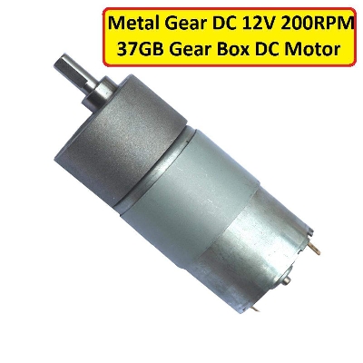 Picture of 37GB 200RPM Metal Gear DC 12V 200RPM 37GB Low Speed Large Torque Gear DC Motor Gear Box Reduction Electric Motor For Robot Car Toy Wheels DIY Electrical Trade Tools & Testers