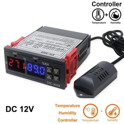 Picture of Dual Digital Display STC-3028 AC 220V 10A Adjustable Temperature Humidity Thermometer Hygrometer Thermostat Controller For Egg Incubator