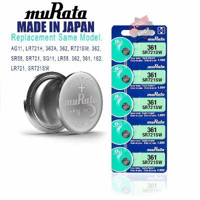 Picture of Button Coin Cell Battery 362 SR721SW SR721 1.55 1.55v Silver Oxide Watch Battery 25mAh 1.5 Volt Watch Batteries