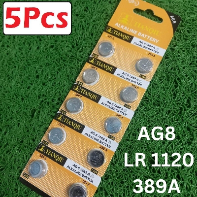 Picture of 5Pcs Alka-line Button C-oin Cell Battery 1.55V LR1120 AG8 389A LR55 SR55 L112 Disp-osable 45mAh 1.5 Volt Batteries
