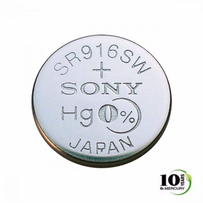 Picture of Button Coin Cell Battery 373 SR916SW SR916 1.55 1.55v Silver Oxide Watch Battery 30mAh 1.5 Volt Watch Batteries