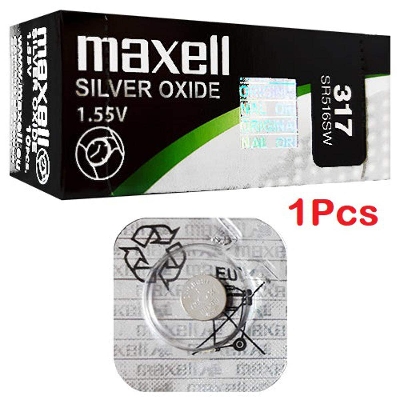 Picture of MA-XCEL Button Coin Cell Battery 317 SR516SW SR516 1.55 1.55v Silver Oxide Watch Battery 12.5mAh 1.5 Volt Watch Batteries