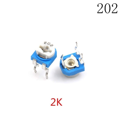 Picture of 5Pcs- Trimmer Trim Pot RM065 202 2K ohm Variable Resistor Potentiometer Single Turn 6mm V/R Breadboard Friendly For Electronics Project