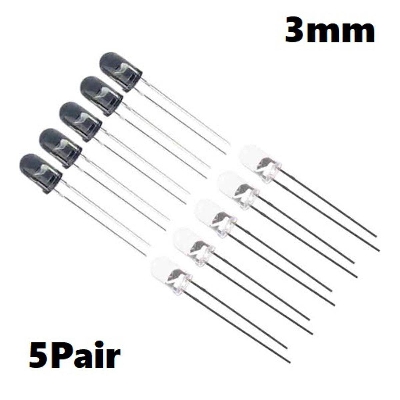 Picture of 5Pair- 3mm IR RECEIVER And TRANSMITTER LED Sensor 3mm 940nm IR LED Light Infrared Transmitter Receiver IR LED Sensor IR Bulb Light 3mm IR LED Light For Remote