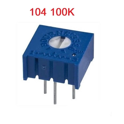 Picture of 2Pcs- Square Trimmer Trim Pot 104 100K Ohm 3386 Package VR Potentiometer 0.5W Top Adjust Variable Resistor