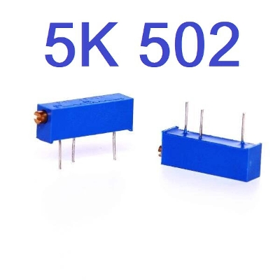 Picture of 502 5K Multi Turn Variable Resistors 502 5K Trim Pot Trimmer Potentiometer 3006P Package 750mW VR Electrical Circuitry & Parts