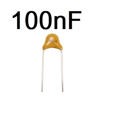 Picture of 10Pcs- Multilayer Ceramic Capacitor 0.1uF 104 100nF 50V Monolithic Ceramic Chip Capacitor 5.08mm MLCC