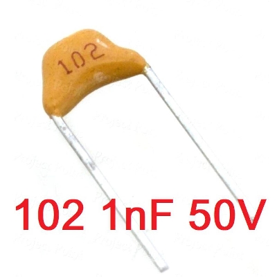 Picture of 10Pcs- 102 Multilayer Ceramic Capacitor 0.001uF 102 1nF 50V Monolithic Ceramic Chip Capacitor 5.08mm MLCC Electrical Circuitry & Parts