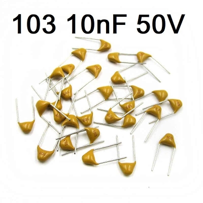 Picture of 10Pcs- Multilayer Ceramic Capacitor 0.01uF 103 10nF 50V Monolithic Ceramic Chip Capacitor 5.08mm MLCC Electrical Circuitry & Parts