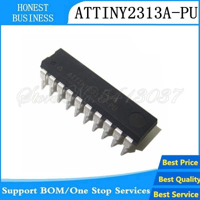 Picture of ATTINY2313A-PU ATTINY2313-PU ATTINY2313APU ATTINY2313A ATTINY2313 ATMEL Microcontroller 8-Bit DIP-20 AVR Microcontroller EEPROM 128B SRAM 128B Flash 2KB 20MHz IC Electronics Circuitry & Parts