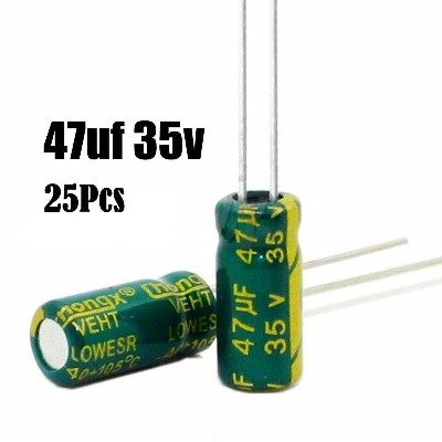 Picture of 25Pcs- Electrolytic Capacitor 47uF 35V Radial Polarized Aluminum Electrolytic Capacitor