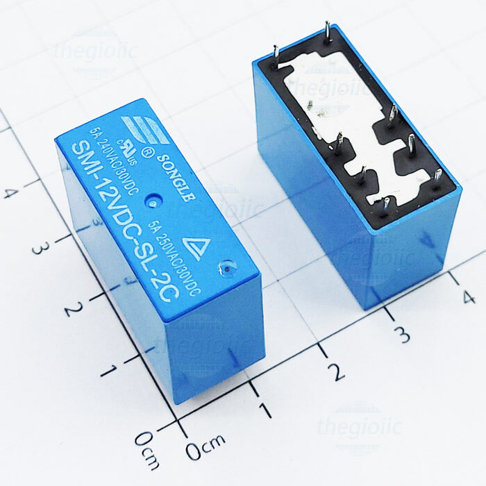 Picture of 12V Slim Rel-ay 8 Pin DC-12V Songle Relay 8Pin Leads DPDT Electrical Circuitry & Parts