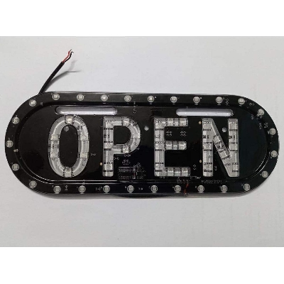 Picture of Super Bright Dc12V Rgb Led 9.5X3.5” Inches Open Sign High Visibility Electric Lighted Flashing & Steady Light Up Sign For Stores Bars Resturatant Window Walls Outdoor - Solar Panel