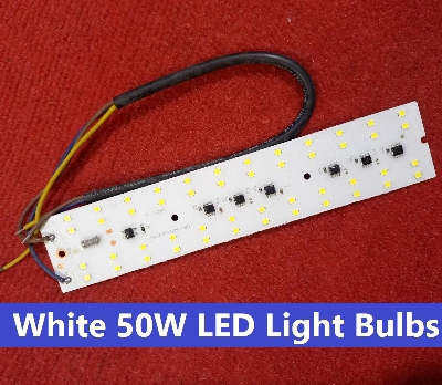 Picture of Cables With 50Watt LED Light Bulbs 50W DIRECT AC 220V WHITE Color 220V 198x34mm 48Pcs White SMD LED Light SMD Board 220V SMD LED Light Plate SMD LED Light