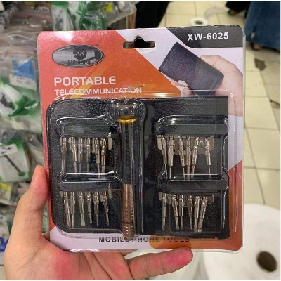 Picture of Portable Telecommunication Mobile Phone Tools 24 In 1 Multi-Purpose Precision Screwdriver XW-6025 Interchangeable Screwdriver Set With Bag