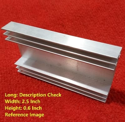 Picture of Width 2.5 Inch LONG 7 Inch Aluminum Heatsink 7×2.5×0.6 Inch Aluminium Heat Sink Cooling Radiator Silver Tone 7 Inch Aluminum Heat Sink For Inverter Transistor IC Tools 7 Inch Heatsinks