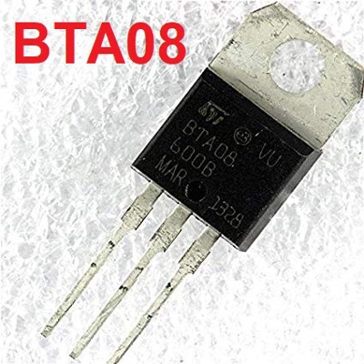 Picture of BTA08-600C BTA08600C BTA08 600C BTA08-600 8A 600V TRIAC Microelectronics TO-220 Package Electronics Circuitry & Parts