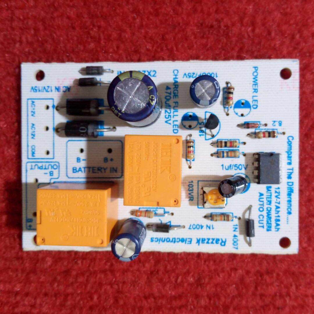 Picture of INDIAN PCB DOUBLE Relay Auto Cut Circuit 12V Double Relay 12V Auto Cut Charging Circuit Install With Adjustable VR Pot