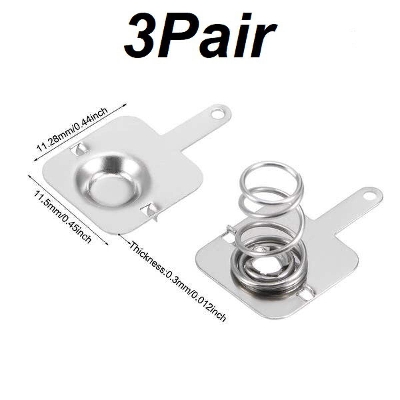 Picture of Metal Battery Spring Terminal Nickeling Plate Connector- 3Pair Holder Steel Contact Copper Wire Positive Negative Conversion Remote For AA AAA 18650 14500 Etc. Batteries