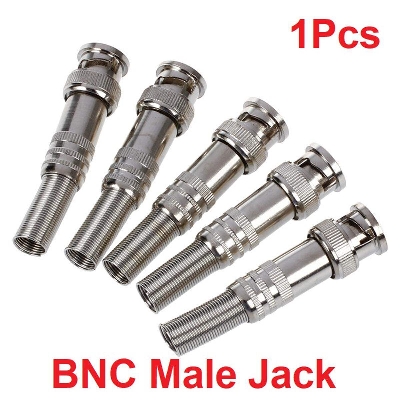 Picture of BNC Metal Steel Male Jack Spring Connector Terminal Coaxial Network Cable Video Connector Socket Balun For CCTV DVR Camera Accessories