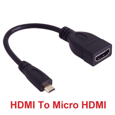 Picture of Top Quality Micro HDMI Male To HDMI Female Adapter Cable Connectors Compatible For Raspberry Pi 4