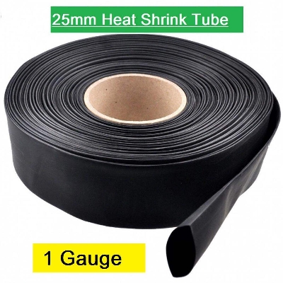 Picture of 1 Gauge 25mm Heat Shrink Tube 25mm Black Heat shrink 1 Gauge Tubing Shrinkable Wrap Wire Cable Sleeve Set Heat Shrink Φ25mm Wire DIY Connector Repair