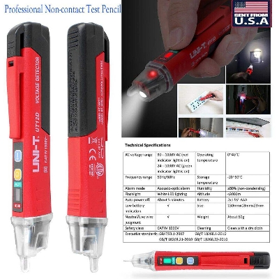 Picture of UT12D UT-12D  AC Voltage Detector 24 To 1000V Non Contact Voltage Tester Pen Shaped Stick Pencil For Industrial Electrical Work Electrical Circuitry & Parts