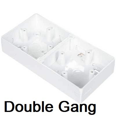 Picture of Molded PVC Box Double Gang PVC Back Box For Gang Switch Gang Socket 172x85x33mm Faceplate Wall Mount Switch Socket White PVC Deep Box