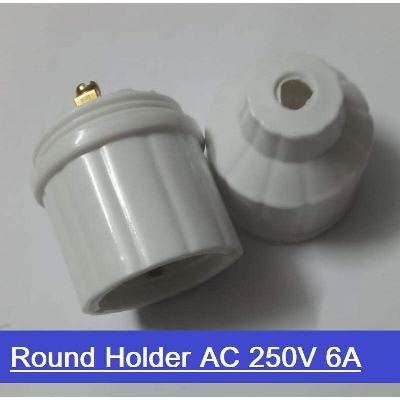 Picture of Electric Round Holder AC 250V 6A Brass Contact 2 In 1 Holder B-22 Pin Type With E27 Patch Type Holder Retro Light Bulb Adapter Pendant Holder