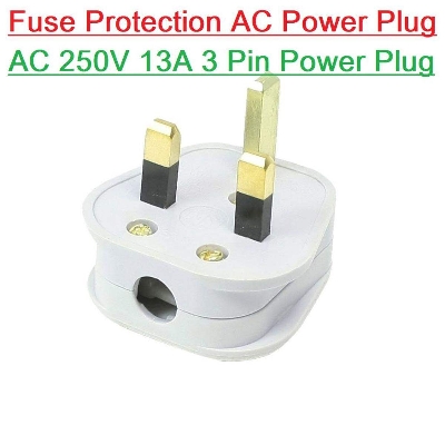 Picture of Heavy Duty Fuse Protection AC Power Plug AC 250V 13A 3 Pin Power Plug Connector For 3 Pin Socket Rewireable 3 Prong UK Electrical Power Cord Connector Male Adapter