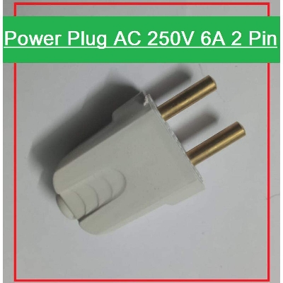 Picture of 2Pcs- Electrical Power Plug AC 250V 6A 2 Pin European Standard EU Male Plug Power Adapter AC Power Connector Cable Cord Male Plug Adapter