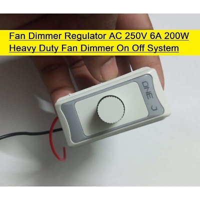 Picture of Piano Fan Dimmer Regulator AC 250V 6A 200W Heavy Duty Fan Dimmer On Off System For Electrical Devices LED Light Dimmer Fan Regulator