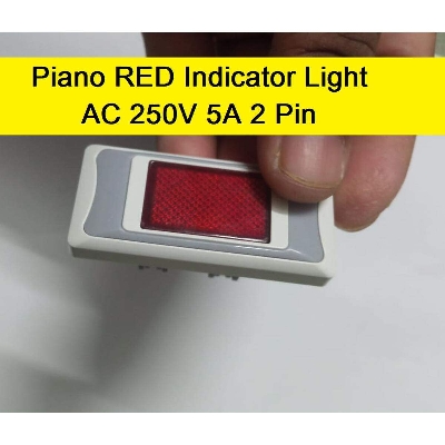 Picture of Piano RED Indicator Light AC 250V 5A 2 Pin Heavy Duty Brass Contact RED Indicator Light Switch Socket For Electrical Devices AC Line Indicator Made In Bangladesh