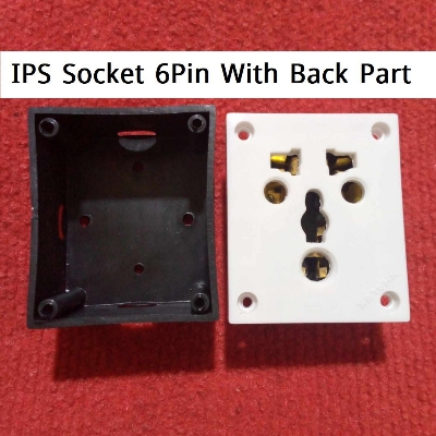 Picture of IPS UPS Stabilizer Computer Refrigerator Power Socket AC 250V 15A 6 Pole Combine Socket Universal Plug Socket 6 Pin Combine Switch Socket Electrical Wall Mount Gang Socket