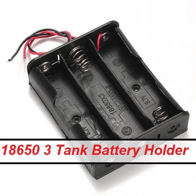 Picture of 18650 3 Tank Rechargeable Battery Holder Three Slot Plastic Storage Box Case With Leads Cable Wire