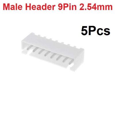 Picture of 5Pcs Female Housing JST XH Male Header 9 Pin 2.54mm Pitch Male Connector For Electronics Projects PCB Mount Circuit Breadboard Friendly DIY