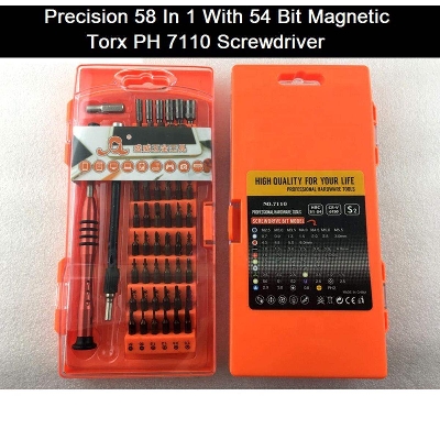Picture of Multi-Bit Precision 58 In 1 With 54 Bit Magnetic Torx PH 7110 Screwdriver Cell Phone Repair Tool Flexible Drill Screw Driver For Phone Computer Laptop Camera Screw Drivers