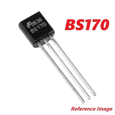 Picture of BS170 BS-170 BS 170 60V 0.5A N-Channel Mode Field Effect Transistor TO-92 Package Switching FET Triode Transistor 3 Pin Leads