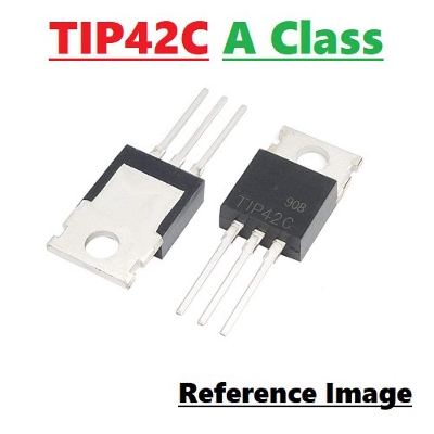 Picture of A Class TIP42C TIP42 TIP 42 Transistor PNP 100V 6A 65W 3MHz Darlington Power Transistor Epitaxial Silicon Transistor TO-220 Package Electrical Circuitry & Parts