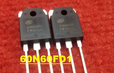 Picture of 60N60FD1 Orginal FGH60N60SFD FGH60N60 60N60FDI 60N60 6060 TO-247 600V 60A TO-247 IGBT Switching Power N Channel Transistor Mosfet 3 Pin Leads