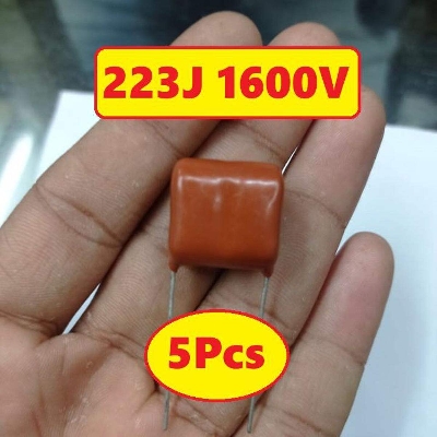 Picture of 5Pcs Metallized 223j 1600V Polypropylene Capacitor Mylar 22nF Polyester Film Capacitor