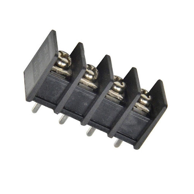 Picture of DG45 4 Pin 10mm Screw Panel Mount PCB Barrier Terminal Block Connector Straight M4 Steel Nickel Plated 4 Pole Electrical Circuitry & Parts